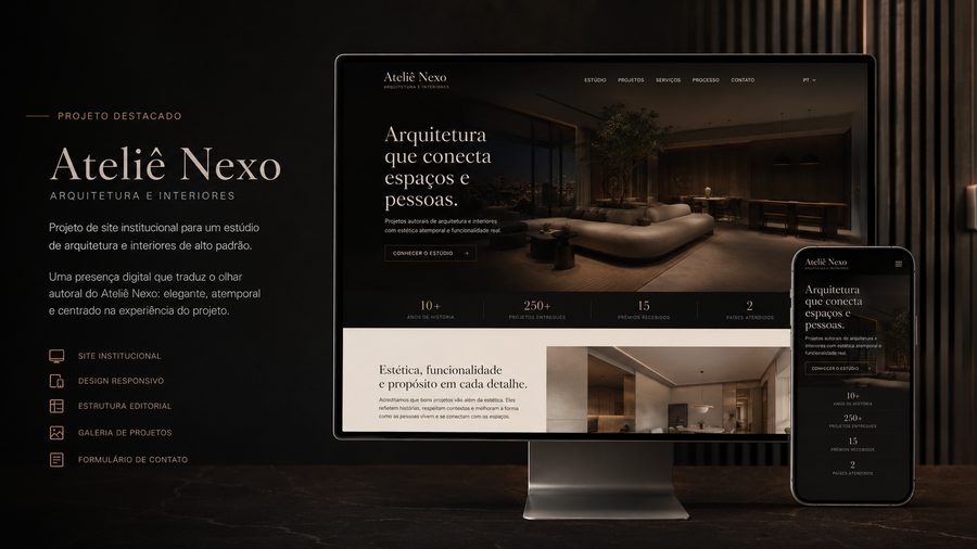 Mockup de site premium da i4t DIGITAL
